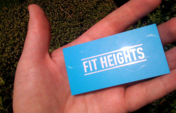 Fit Heights Business Card Back Printed