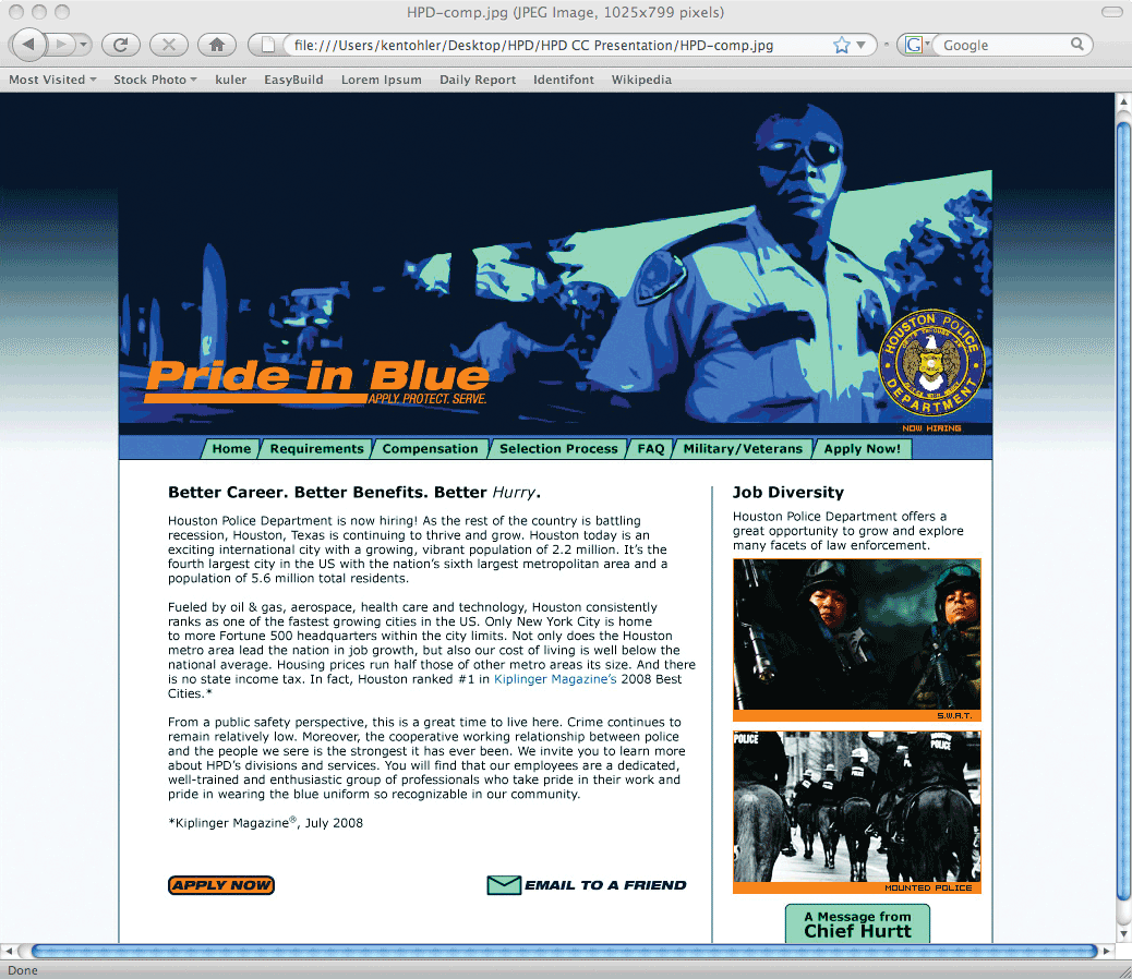 Houston Police Department Micro-Site Concept